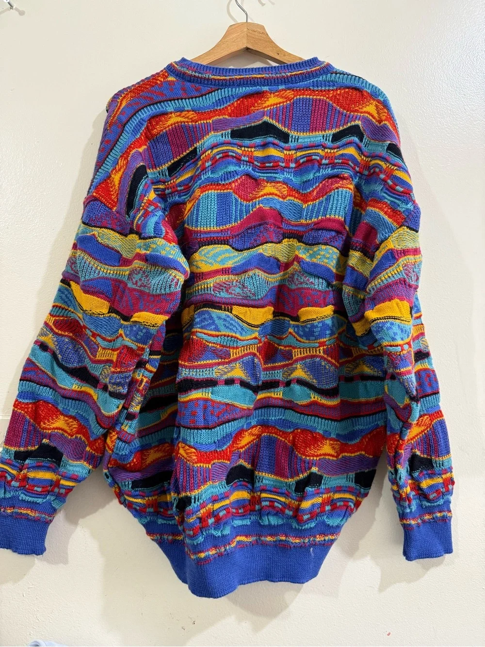 Austin Clothing Co. Multicolor Wave-Stripe Crewneck Sweater - Blue, Red, Yellow